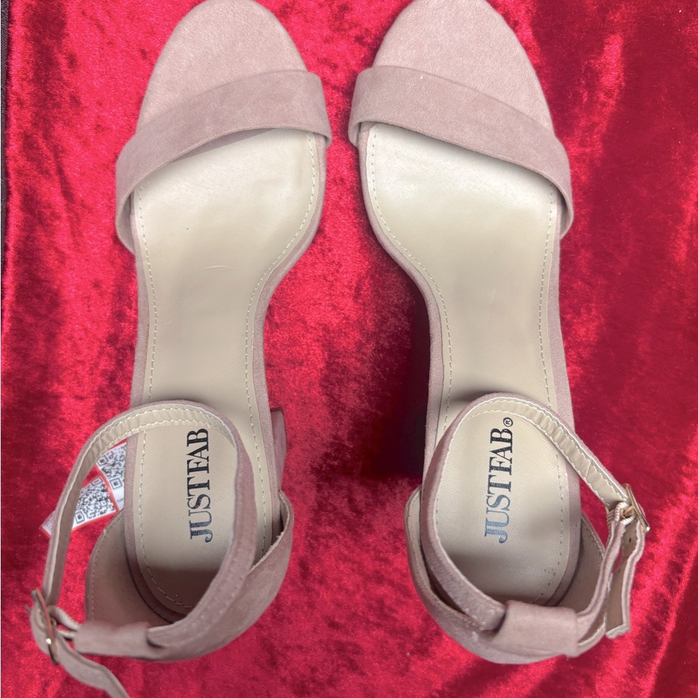 JustFab Blush Ankle Strap Heels